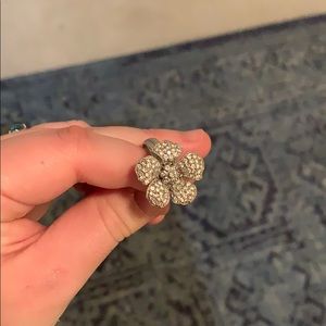 Flower Ring - Cubic Zarconia - sterling silver